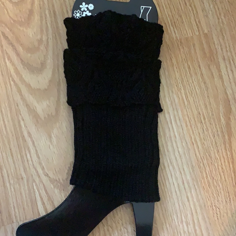 Knit leg warmers/boot cuffs-black